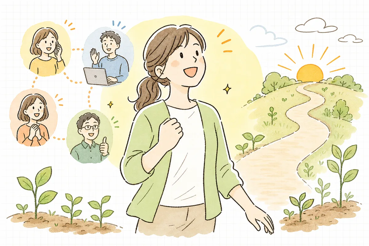 未返信の重さから解放され、お客さま対応を前向きに続けられる手応えを感じて明るい表情の担当者