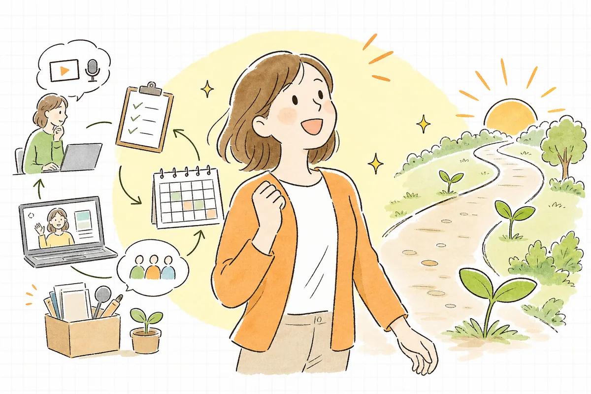 配信の負担が軽くなり、お客さまとの発信を前向きに続けられる手応えを感じて明るい表情の担当者