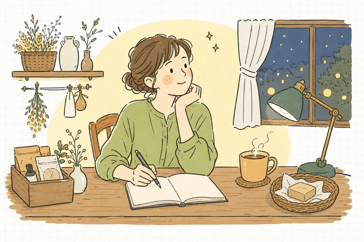 自分のお店の思いをノートに書き出しながら、これまでを振り返っているEC担当者の様子