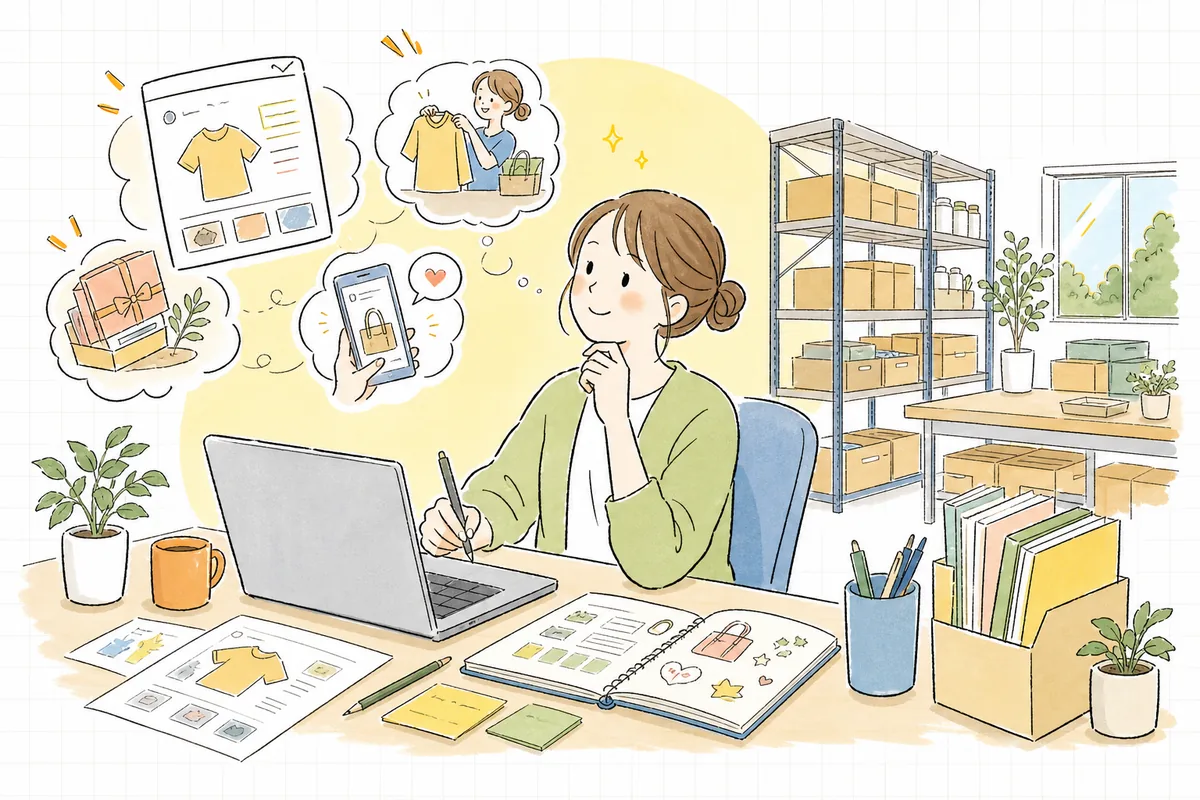 出荷を任せて手が空き、落ち着いて売る仕事に向き合えるようになった前向きなEC担当者の情景