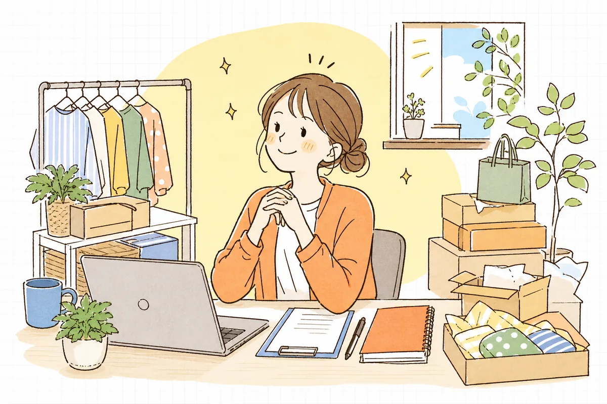 準備を終えてセール当日を落ち着いて迎え、晴れやかに笑うEC担当者