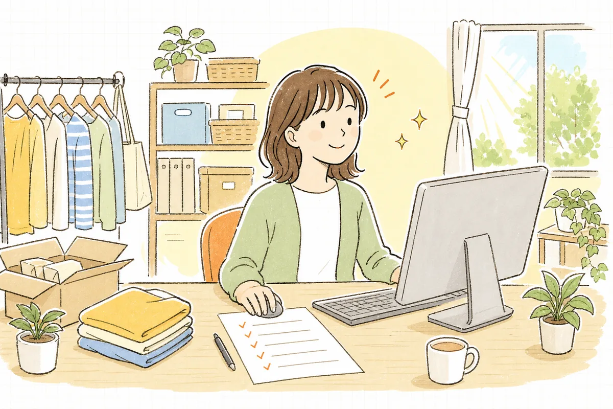 No.1表現の根拠を確かめ、誠実な言葉に整え終えて前を向くネットショップの担当者