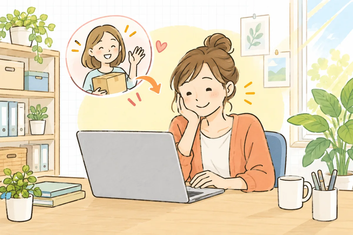 離れかけていたお客さんから返信が届き、「また来てくれた」とほっとしてやわらかく微笑むECの担当者