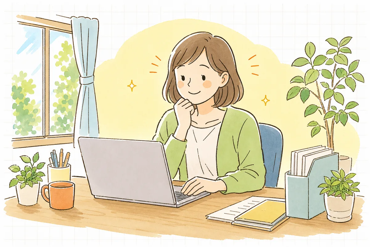初回お試しで来てくれたお客さんが2回目を通常価格で買ってくれたことに気づき、値付けの手応えを感じて微笑むEC担当者