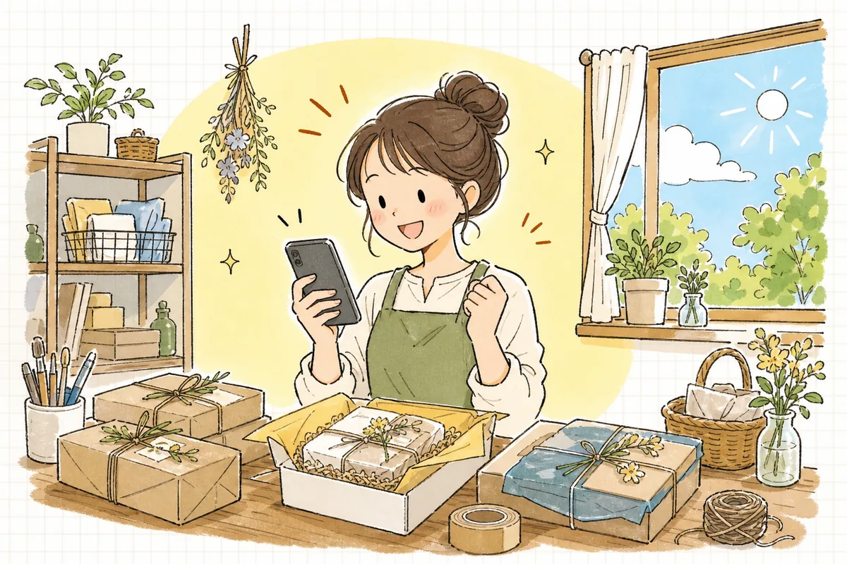 整えたプロフィールのリンクからお店に人が訪れ、手応えを感じてほほえむショップ担当者