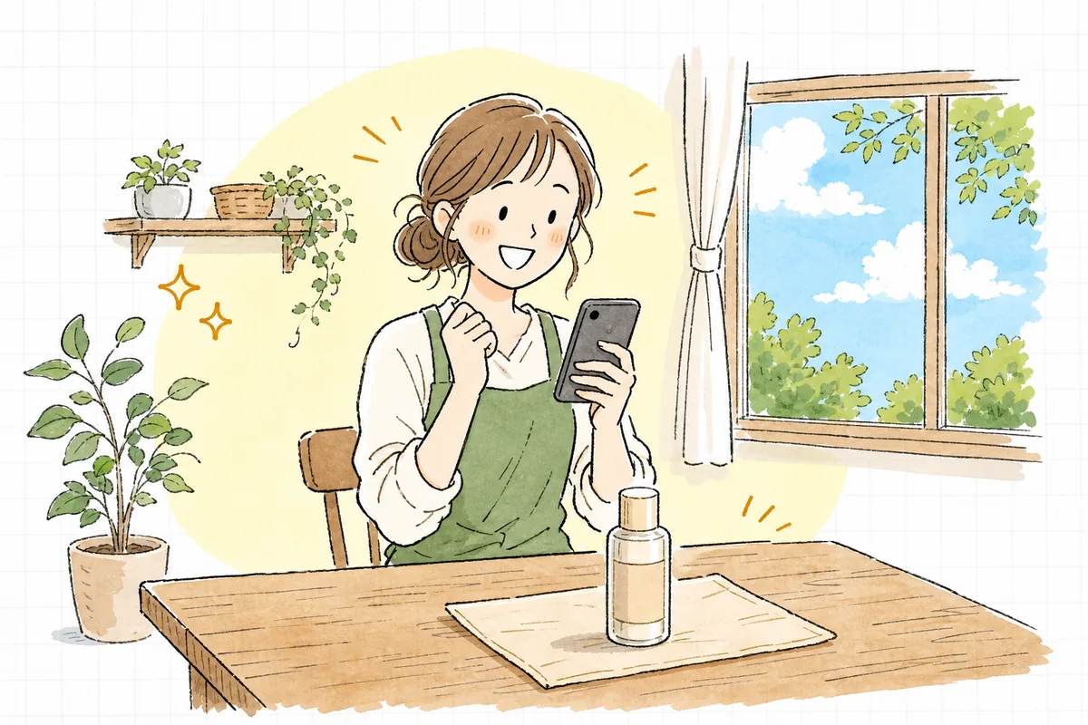 一つのSNSに絞って投稿を始め、手応えを感じて明るい表情になっているショップ担当者