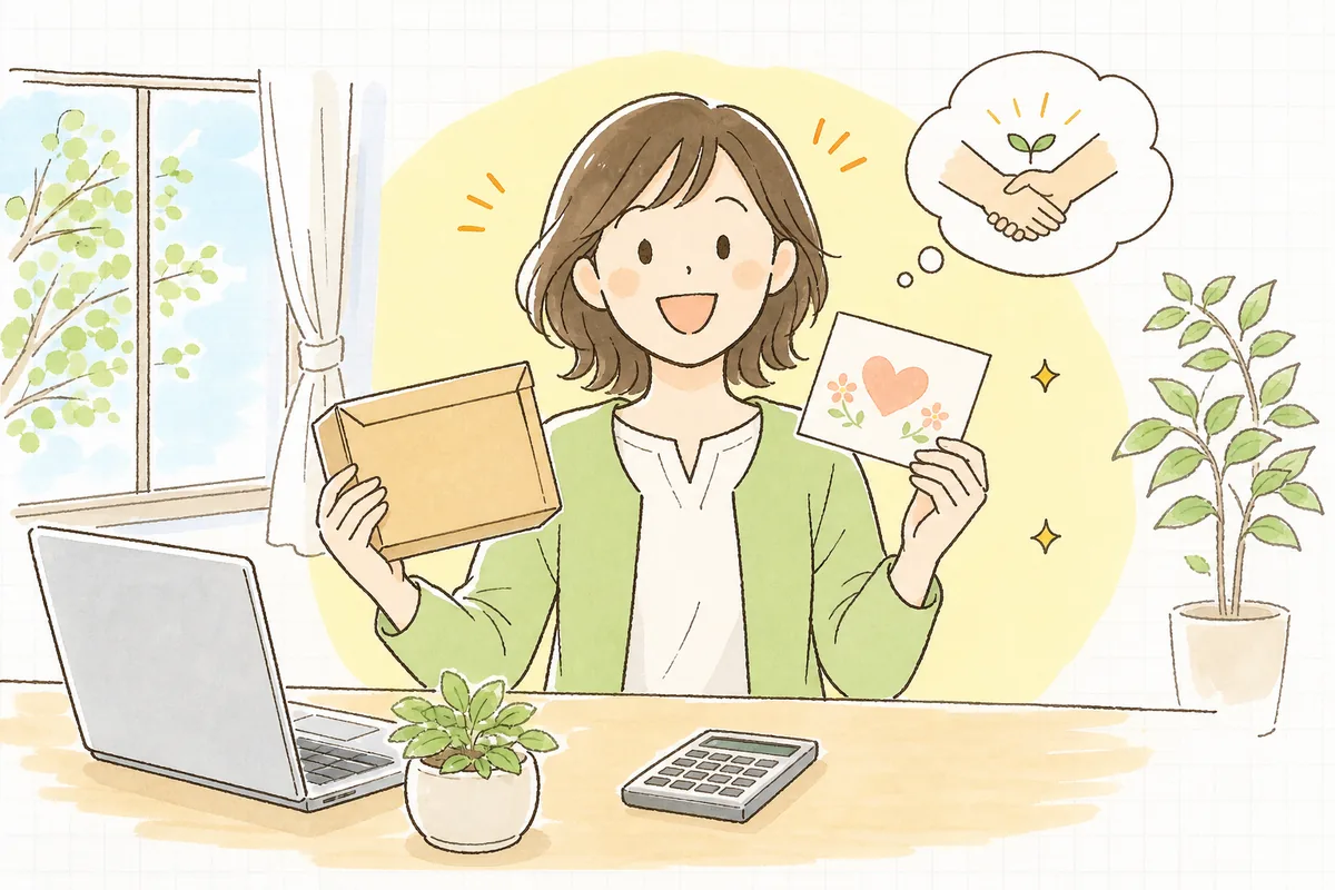 継続してくれるお客さんとの長い関係を思い描き、前向きに微笑むショップ担当者