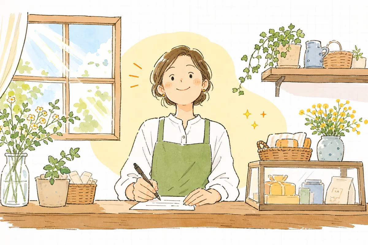 丁寧な返信を書き終えて、すっきりした表情で前を向く店長